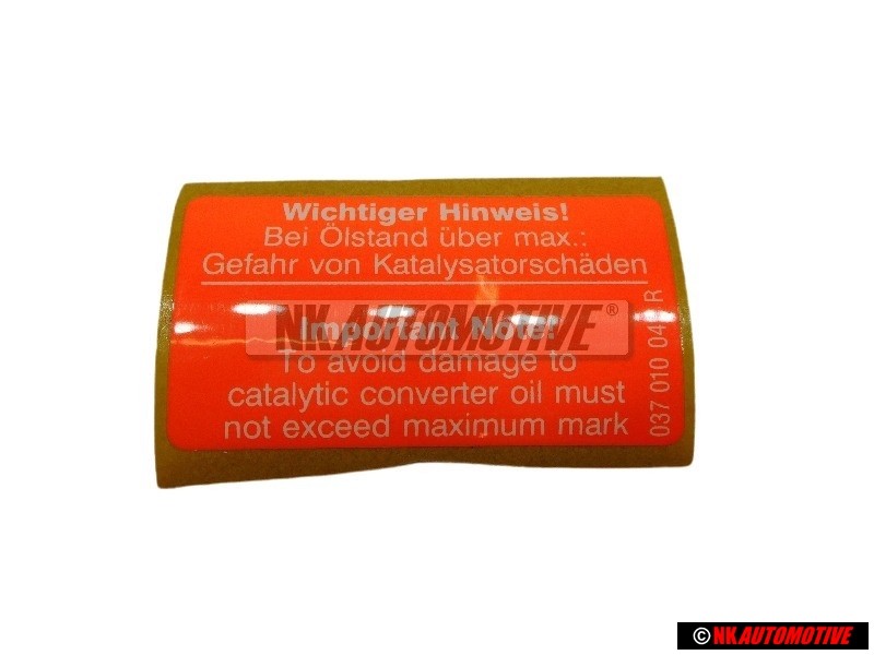 Genuine VW Oil Level Above Maximum - 077010116A