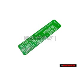 Genuine VW Sticker Min. Roz. 91 Bleifrei Super - 034010018N