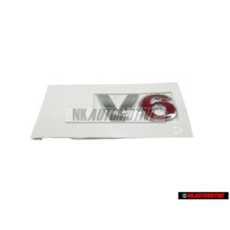 Genuine VW V6 Rear Badge Emblem Chrome Red - 1J0853675H GQF