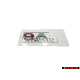 Genuine VW V6 Rear Badge Emblem Chrome Red - 1J0853675H GQF