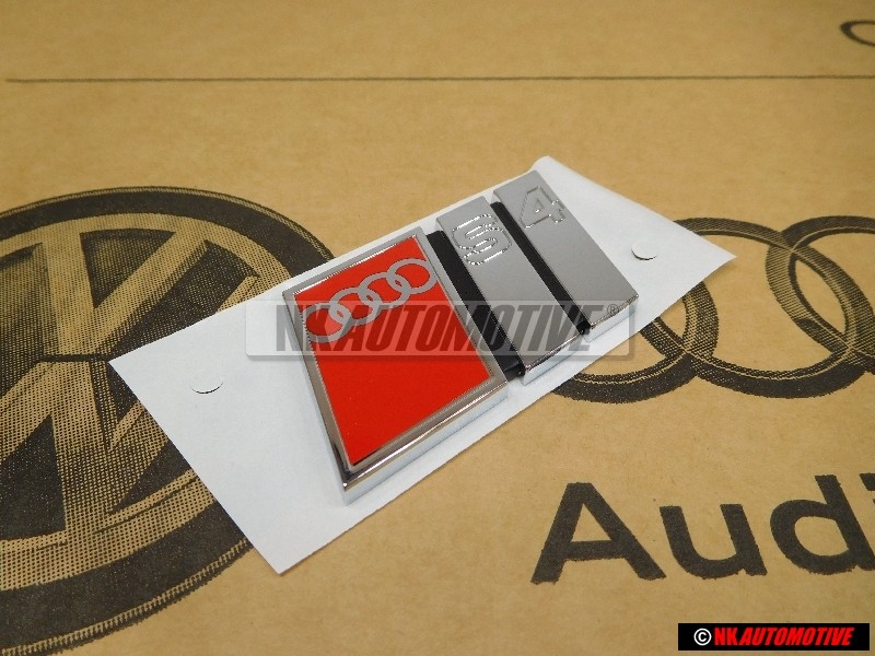 Genuine Audi S4 Rear Badge Emblem Chrome Red - 8D0853737B 2ZZ