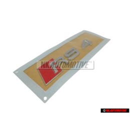 Genuine Audi RS4 Rear Boot Badge Emblem Chrome Red - 8H0853740 2ZZ