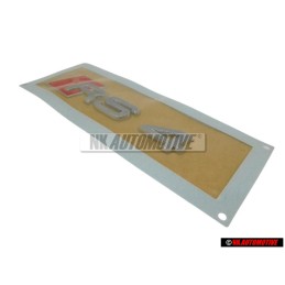 Genuine Audi RS4 Rear Boot Badge Emblem Chrome Red - 8H0853740 2ZZ