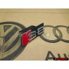 Genuine Audi S8 Front Grill Badge Emblem Black Chrome Red - 4D0853736D 2ZZ