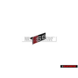 Genuine Audi S8 Front Grill Badge Emblem Black Chrome Red - 4D0853736D 2ZZ