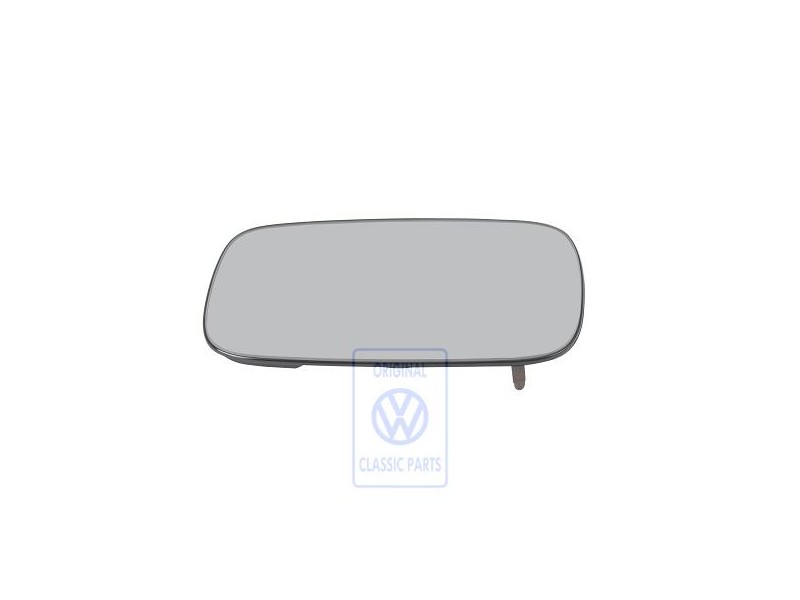 Genuine VW Mirror Glass (Flat) With Plate - 357857521E
